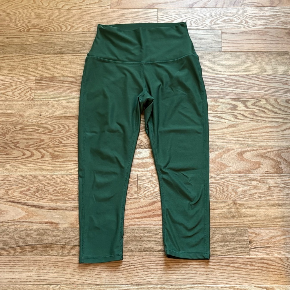 Dark Green High-Waist 7/8 Length Yoga Leggings